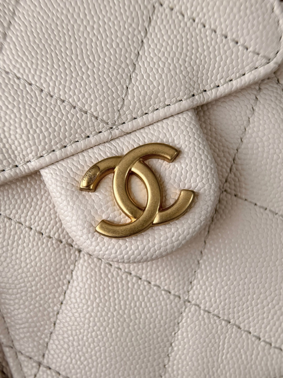 25 Hobo Bag Mini Cream Caviar Leather - Level X