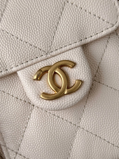 25 Hobo Bag Mini Cream Caviar Leather - Level X