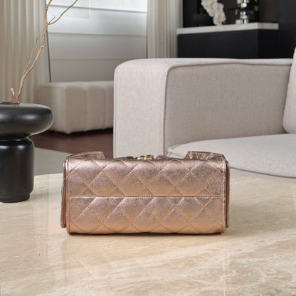 25 Hobo Bag Mini Rose Gold Caviar Leather - Level X