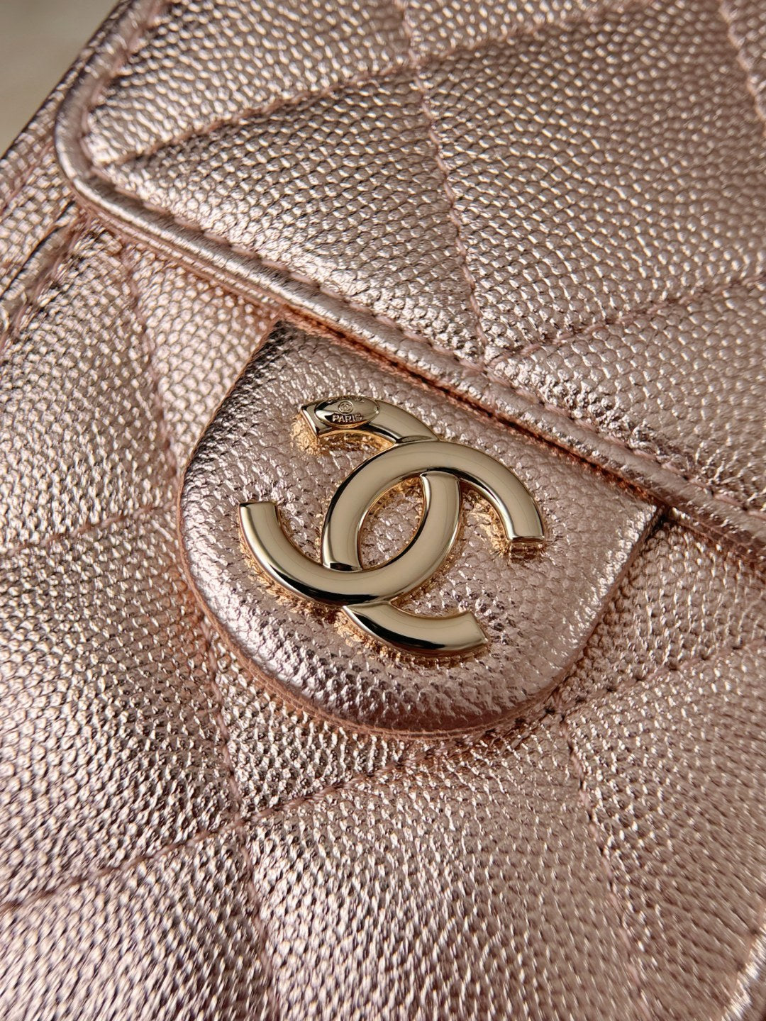 25 Hobo Bag Mini Rose Gold Caviar Leather - Level X