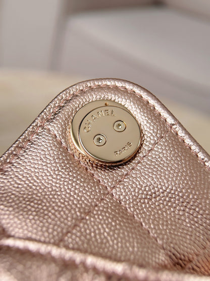 25 Hobo Bag Mini Rose Gold Caviar Leather - Level X