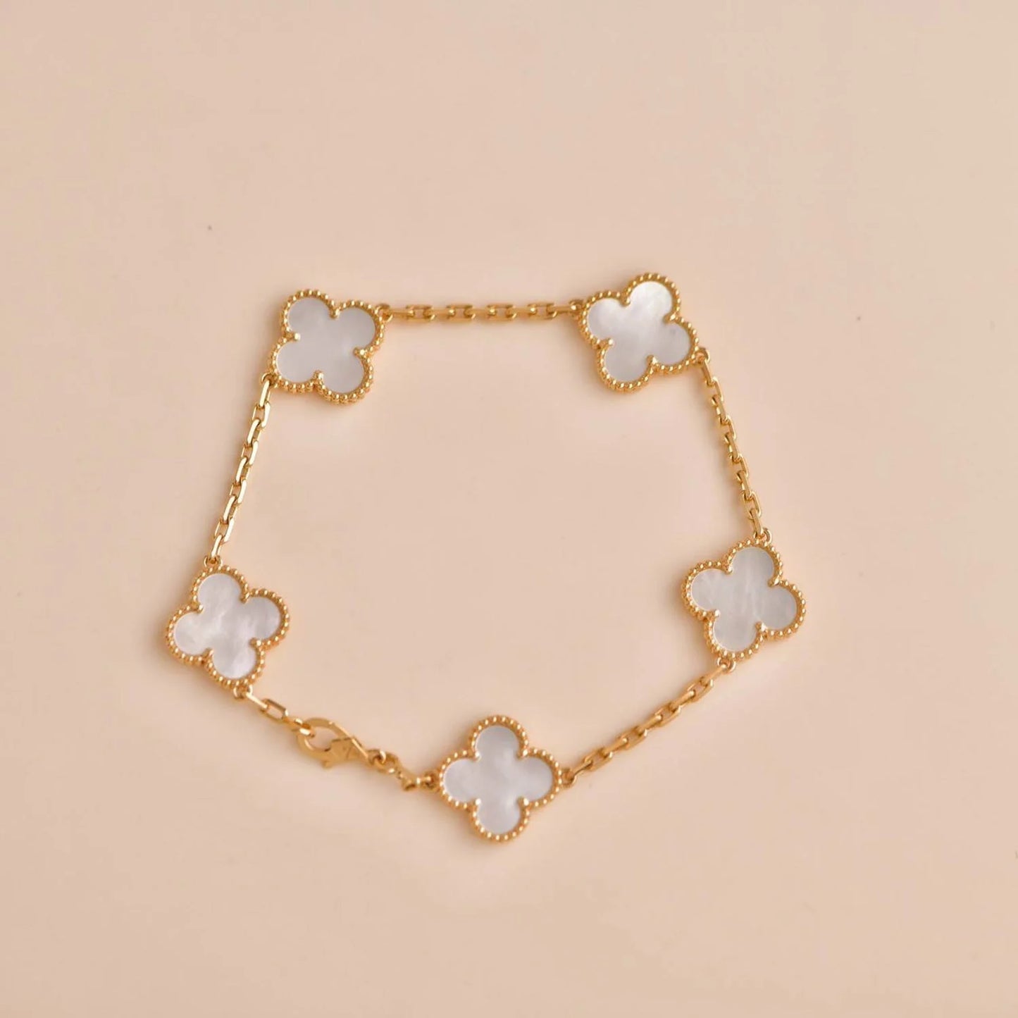 5-Clover Bracelet - White