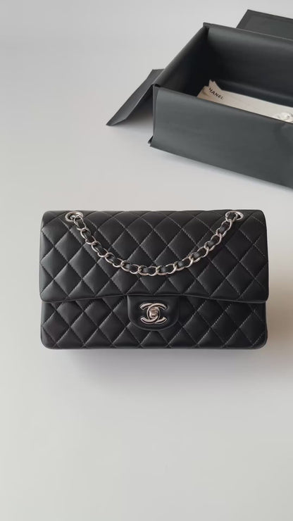 Black Lambskin Leather Medium Flap Bag - Level X