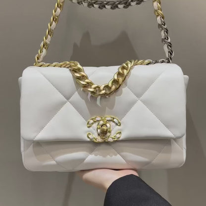 19 Bag Small White & Gold CNL - Level X