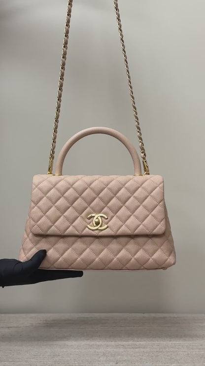 Medium Coco Top Handle Beige Caviar Leather CNL - Level X