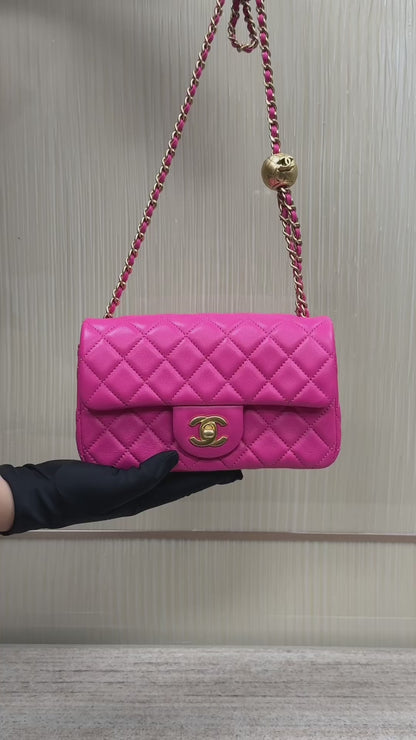 Bright Pink Pearl Crush Mini Flap - Level X