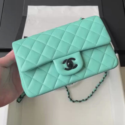 Blue Lambskin Black Hardware Mini Flap Bag CNL - Level X